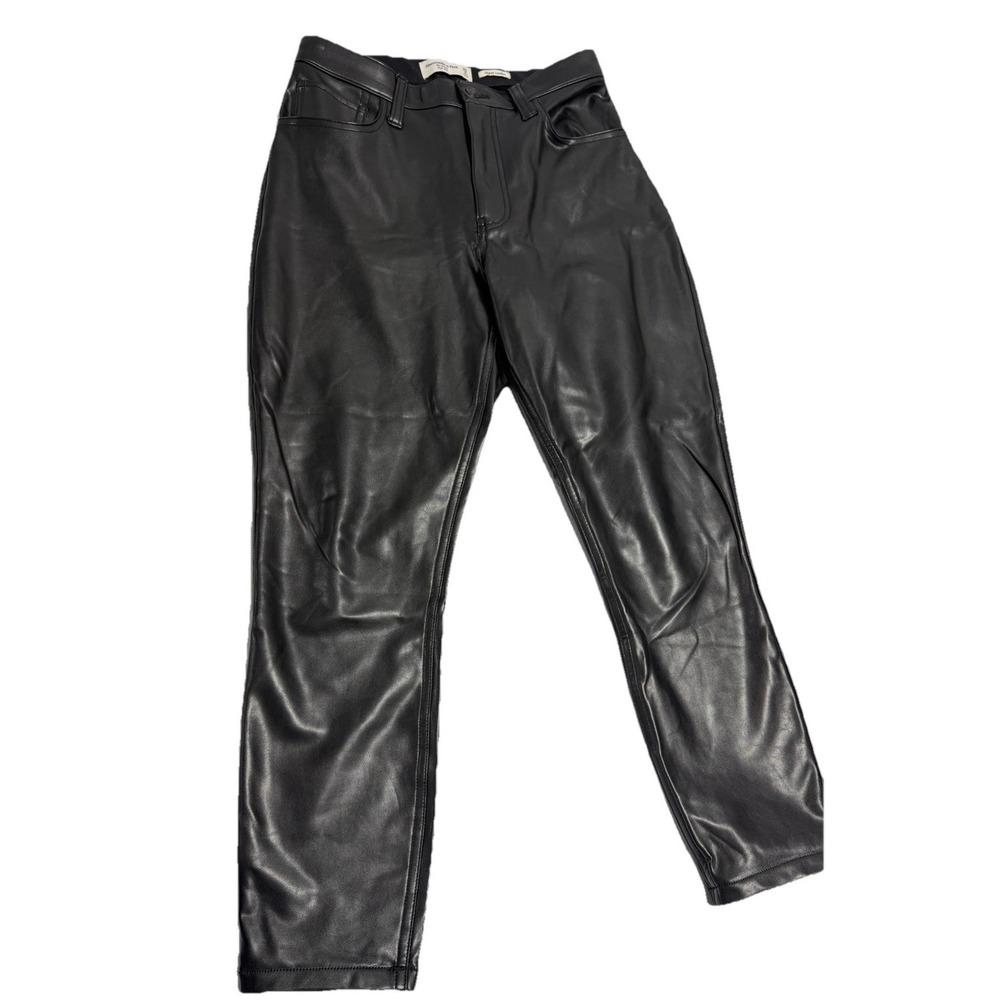 Abercrombie Fitch High Rise Curve Love Vegan Leather Skinny Women's 28/6S Black